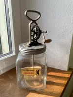 3 Liter Butterfass NSA Vintage Glas mit Kurbel