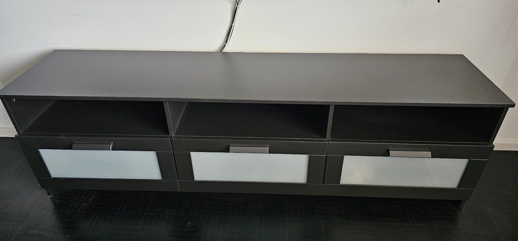 TV Möbel: Schwarzes TV-Möbel mit Glasfronten, gebraucht – Gebraucht aus Neuhausen von Senna4 1