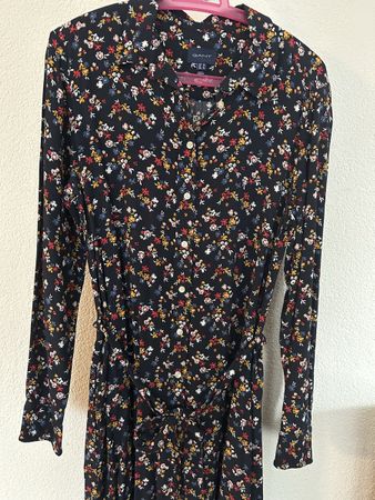 GANT Blumenkleid Gr. 38 Hemdblusenkleid Langarm