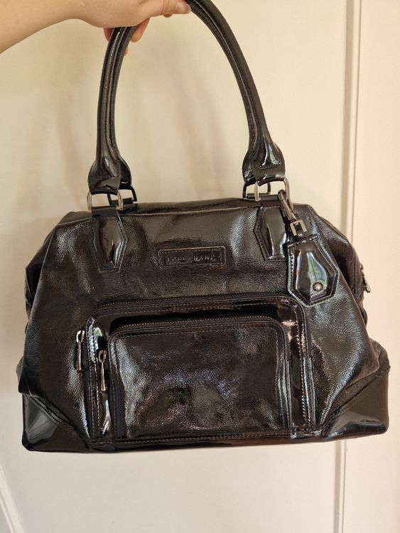 Longchamp Handtasche vintage, Lack schwarz