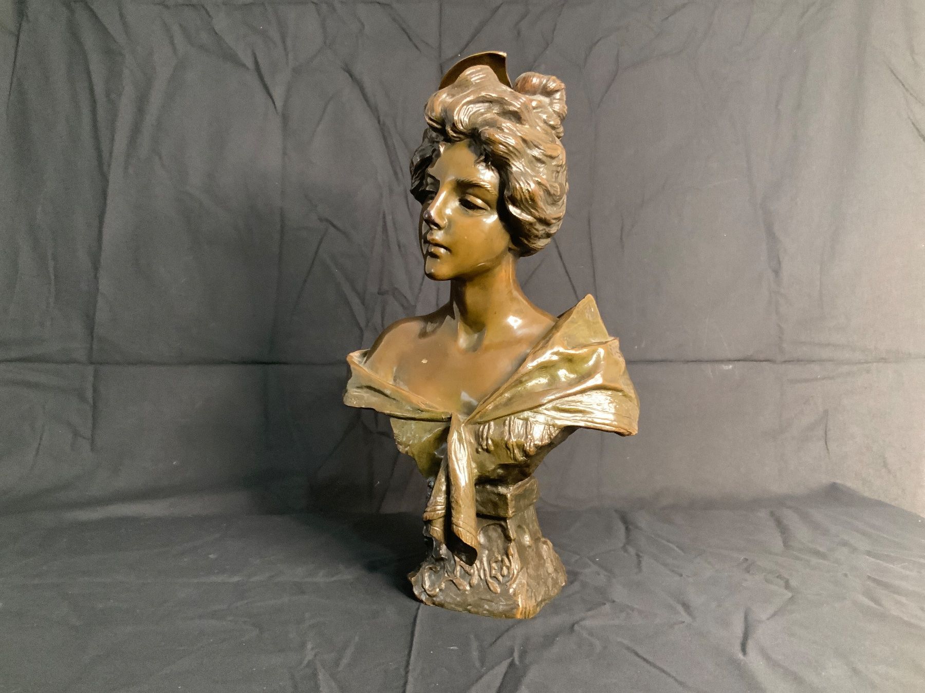 Sculture & Statue: Büste Bronze Villanis / Bronze buste 42cm 7kg – Usato da La Heutte venduto da Mikeller74 1