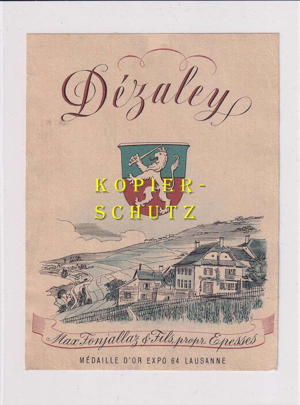Papiere: Etikette für Wein - Dézaley /bd – Gebraucht aus Hombrechtikon von Rudolf07