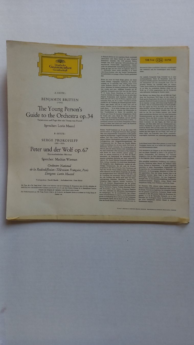 Dischi in vinile: LP Schallplatte: Britten, Prokofieff - Peter und der Wolf – Usato da St. Gallen venduto da Bir_Rer 1