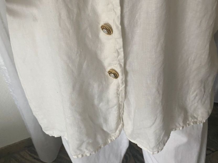 Blusen: Perfekter Auftritt - einzigartige 100%-Leinen-Bluse, M/L – Neu (gemäss Beschreibung) aus Winkel von ferrari2022 4