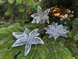 Hochzeit - Blume - Eiskristall - Glitzer - silber - neu