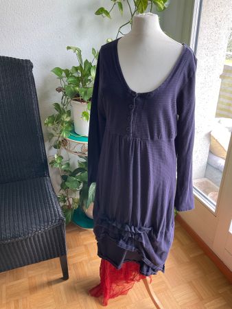 Sublime robe tunique milleraies violet noir ULTIMATE MIK’S S