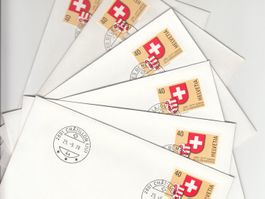 SBK 621 mit 6 Ersttag-Stempeln