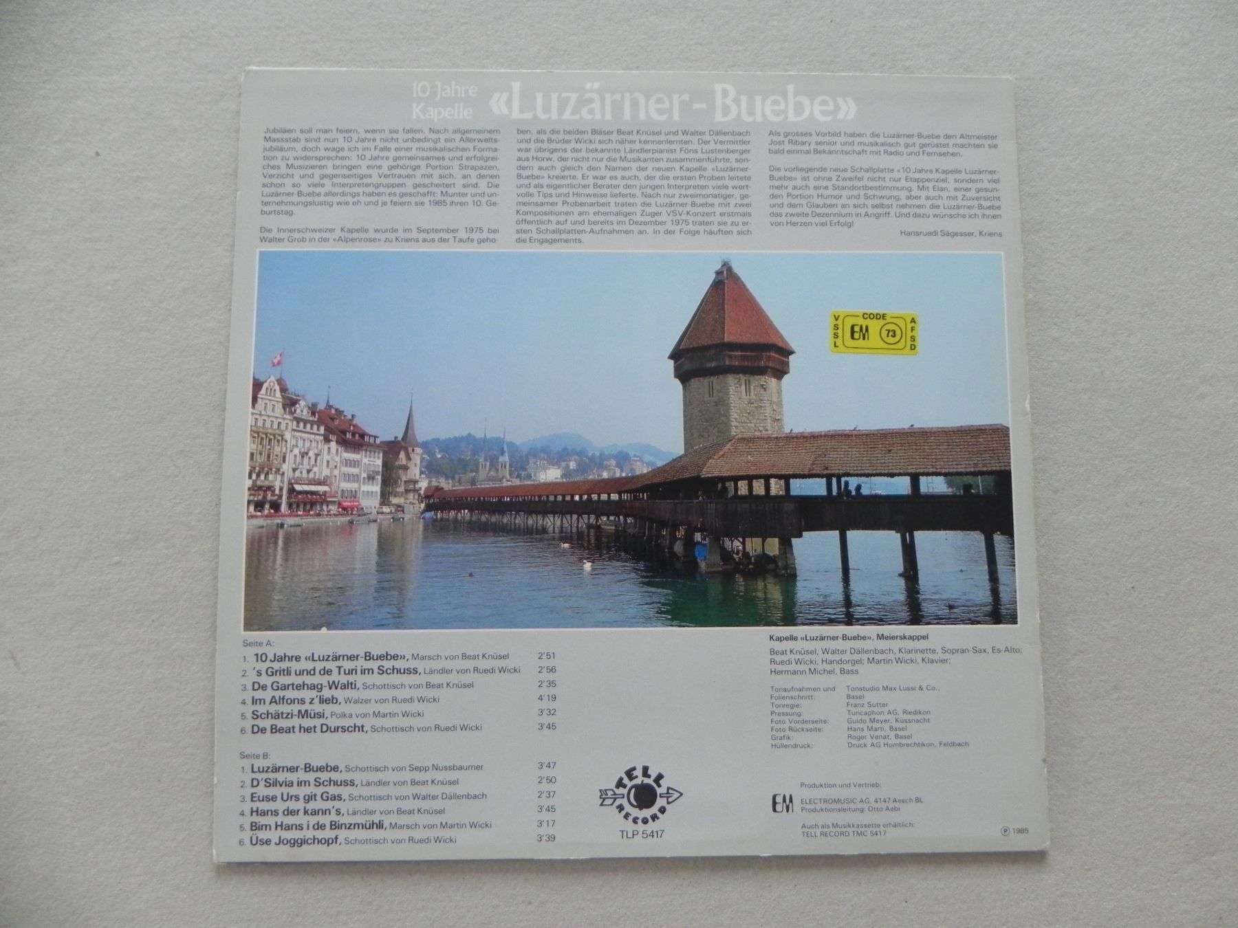 Schallplatten: Volksmusik CH LP Luzerner Buebe 1985 – Gebraucht aus Siebnen von krimsie 1