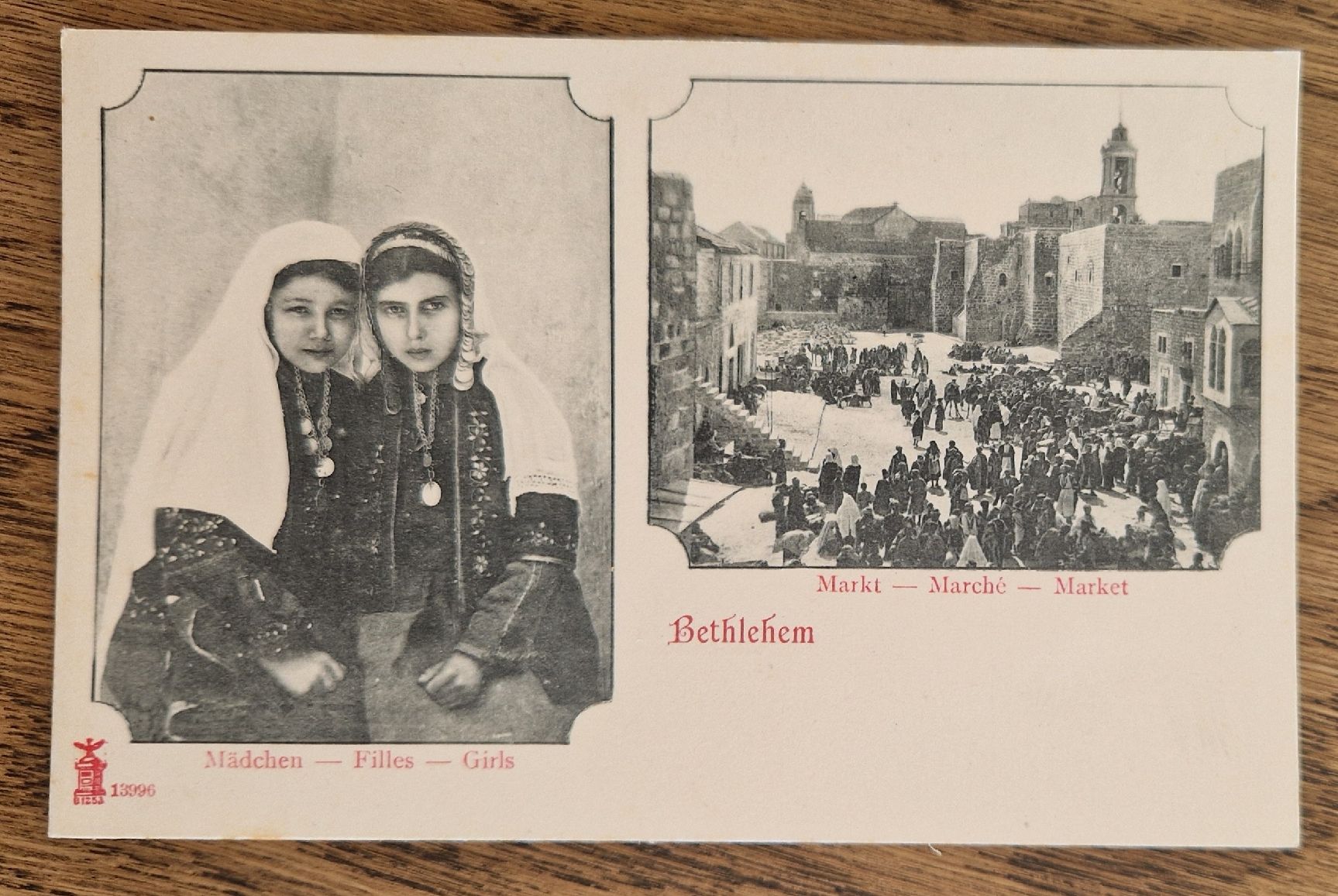 Ansichtskarten: Bethlehem, Mädchen, Markt – Gebraucht aus Ebikon von Donar50
