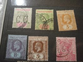 Lot uralte Marken Straits Settlement, o/*