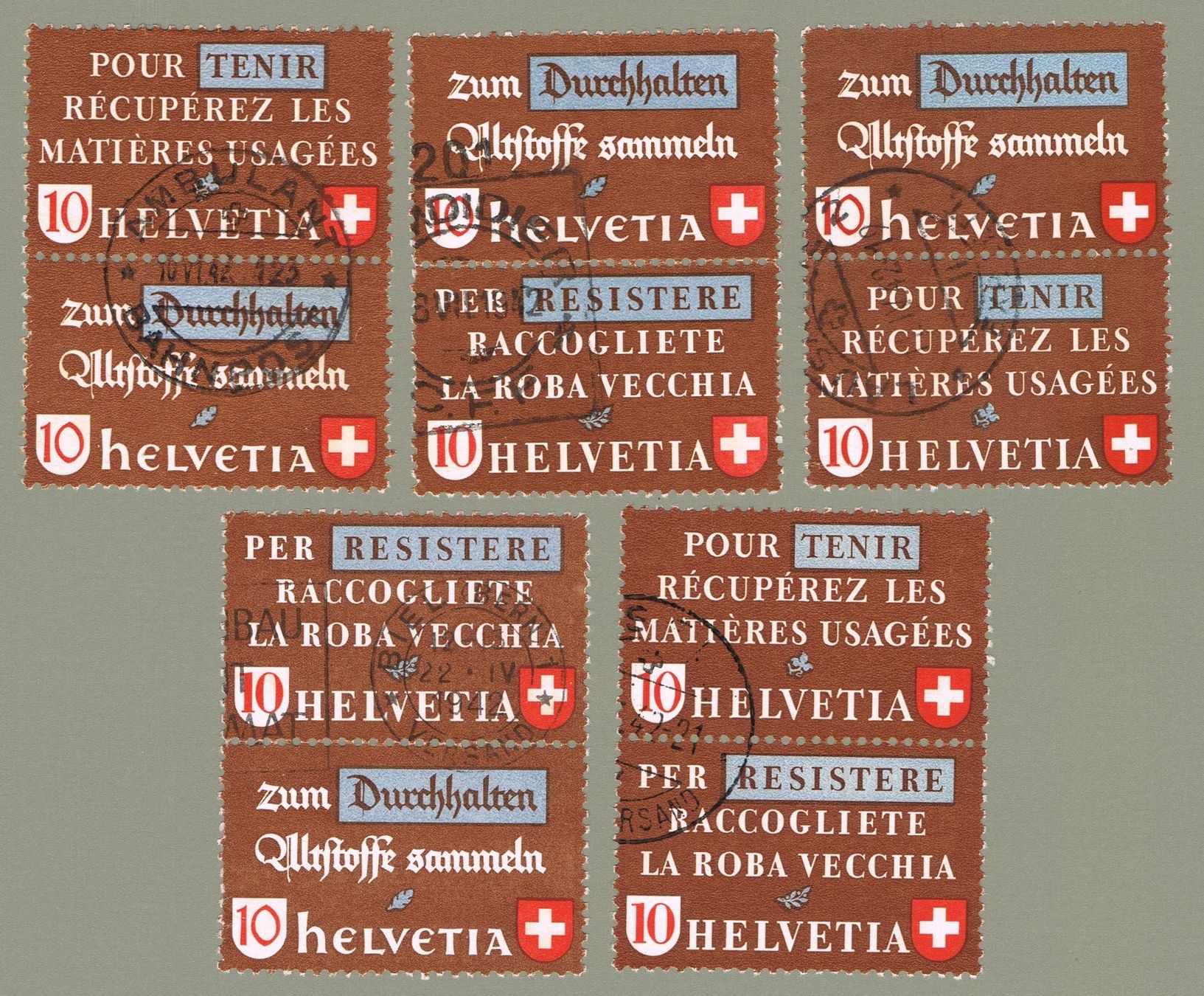 Tutti i francobolli: Altstoffverwertung Z34a- e – Usato da Biberstein venduto da Jura39