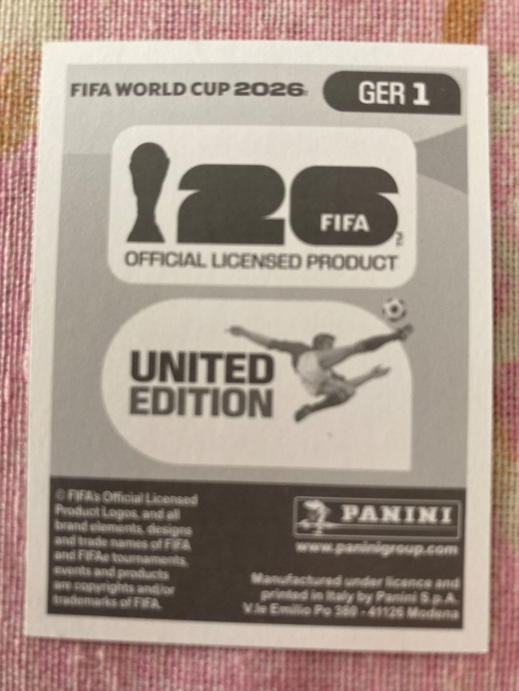 Panini Sammelbilder & Trading cards: WM Sticker GER 1 – Neu (gemäss Beschreibung) aus Winterthur von Whitefish 1