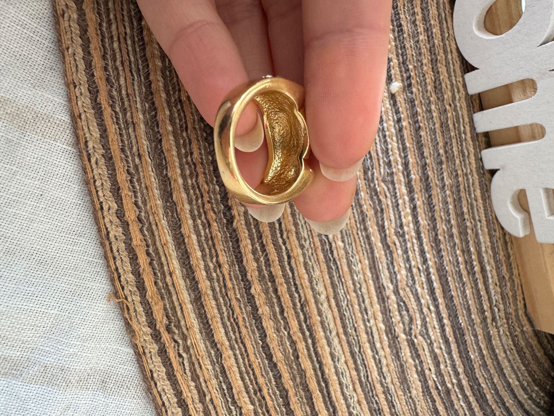 Anelli: Goldener Ring mit Strass und schwarzem Stein – Usato da Arlesheim venduto da Eli_77 3