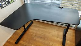 Schreibtisch 160x110 - Ikea Bekant Schwarzbraun