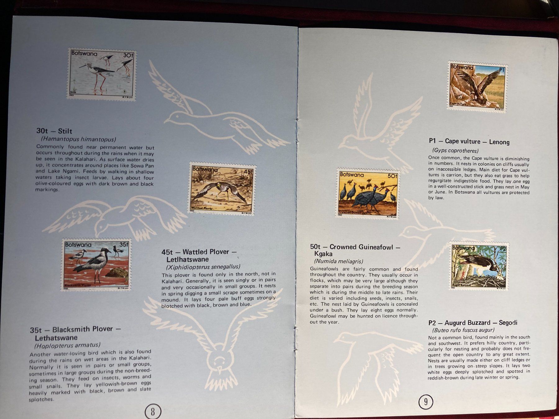 Tutti i francobolli: Botswana 1982 Booklet Vögel vollständiger Satz – Nuovo (secondo la descrizione) da Liestal venduto da schnueps 3