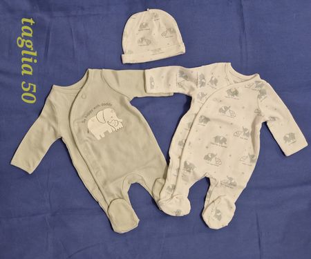Tutina neonato/a taglia 50, set 3 pezzi, come nuovo!👶🐘