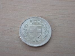 💥Schweizer 5 Franken 1967 B, Silber-Münze