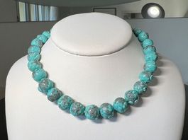 Collier en verre de murano turquoise