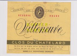 Etikette - Villeneuve "Clos du Chatelard" Réserve rouge /bd