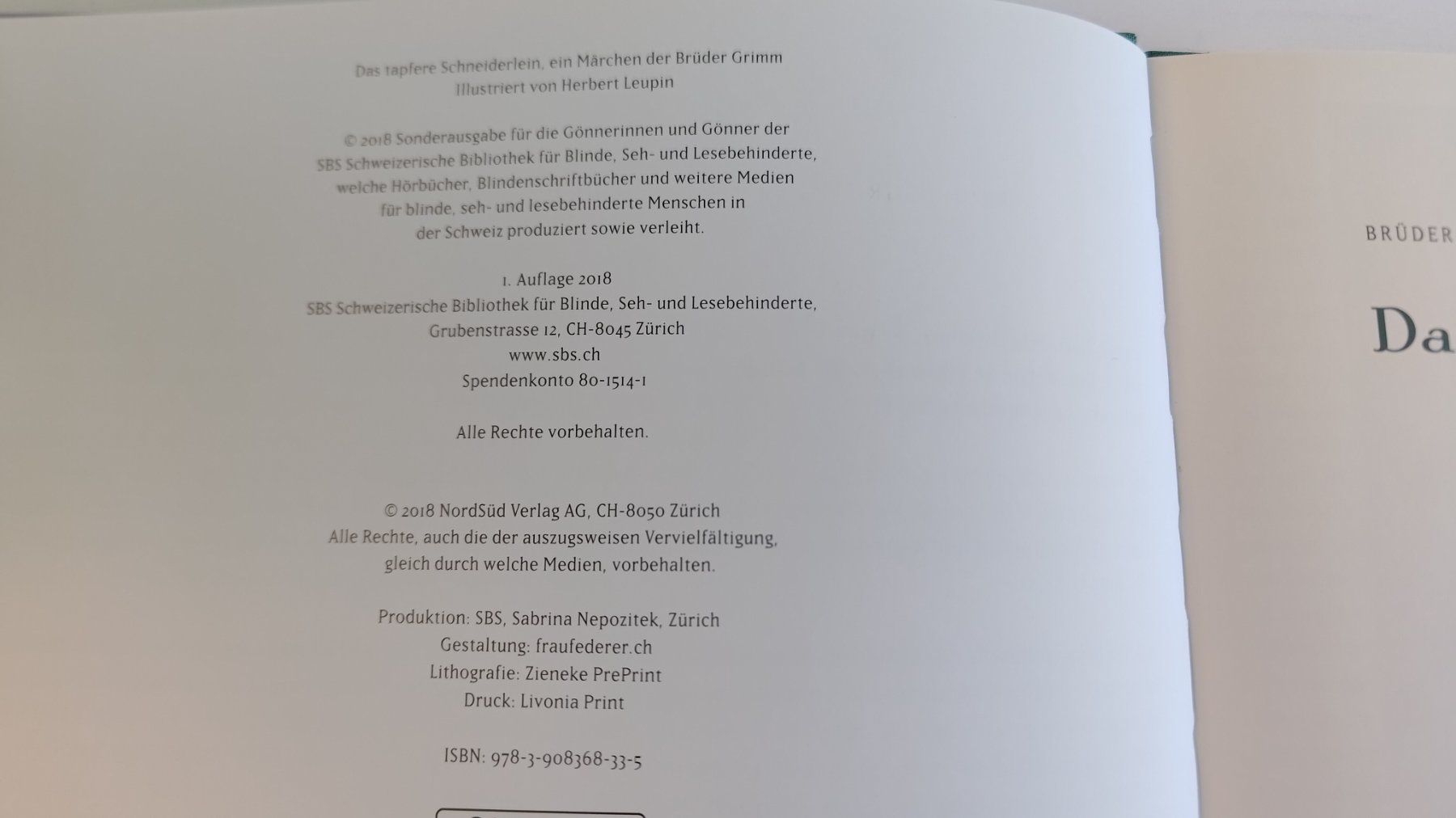 Libri: Das tapfere Schneiderlein mit Bildern von Herbert Leupin – Nuovo (secondo la descrizione) da Zug venduto da roche72 4