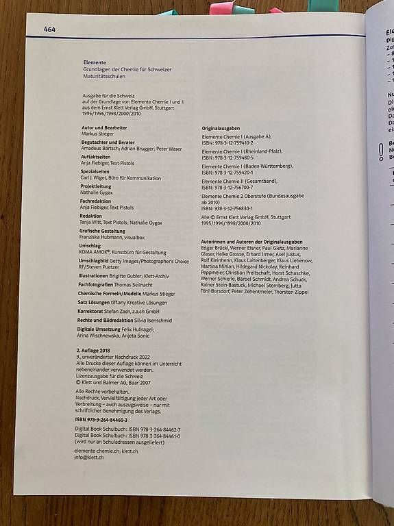 Livres: Elemente Chemiebuch – D'occasion à Luzern par Judith01112 1
