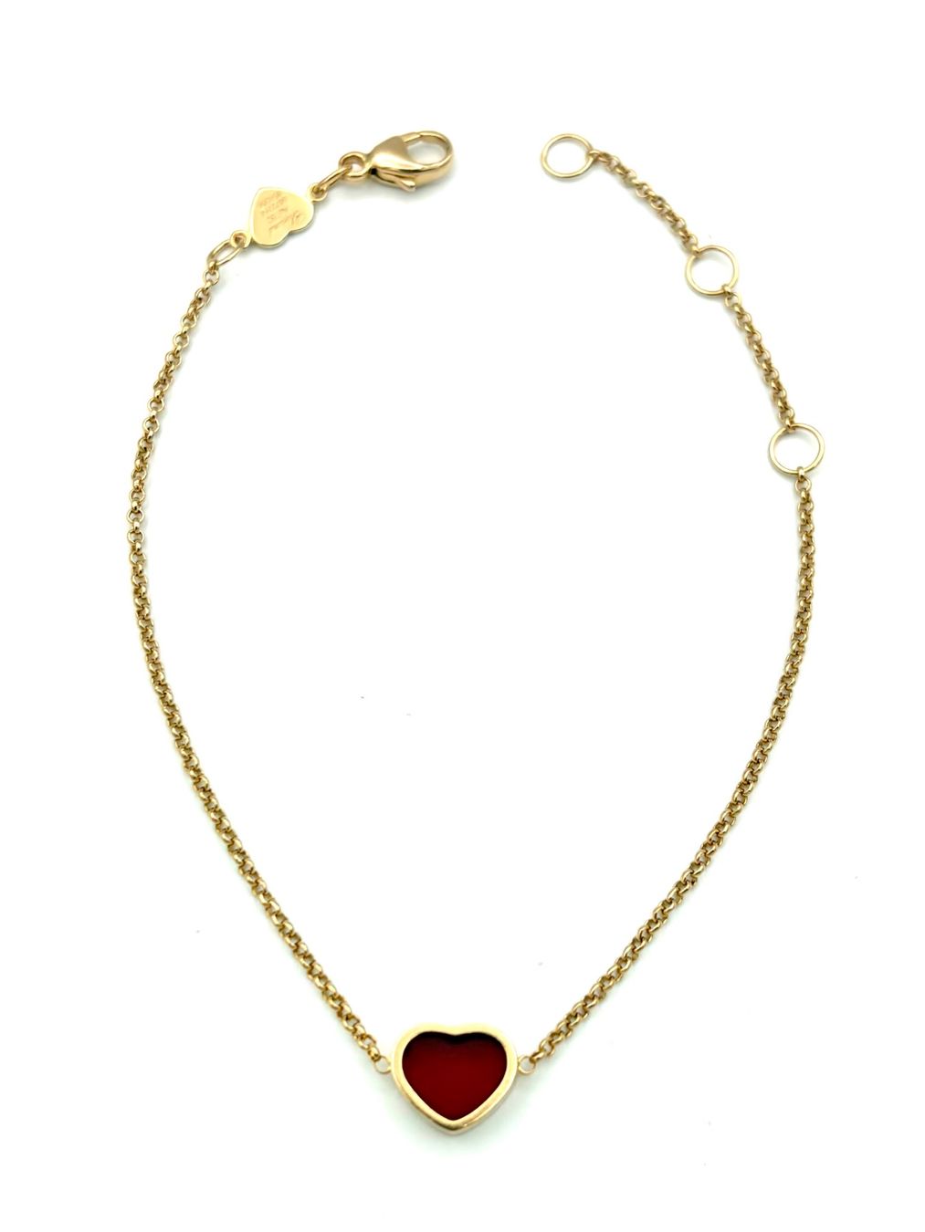 Chopard Bracciali & Braccialetti: CHOPARD. Collection "Happy Hearts", bracelet or et cornaline – Usato da Renens VD venduto da Diademe.sarl