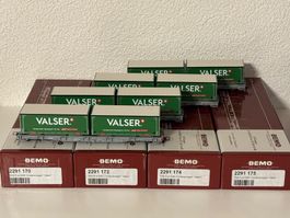 Bemo H0m RhB 4er Set mit R-w Containerwagen Valser