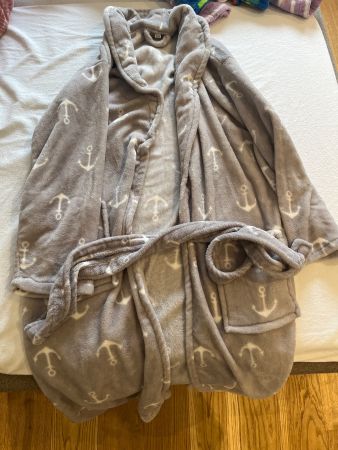 Flauschiger Bademantel mit Anker Muster