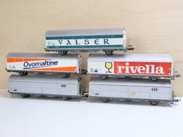 ROCO 5 x SBB Hbis Güterwagen AC H0