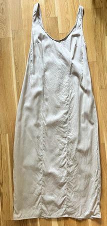 Maxi Slip-Dress aus reiner Seide – Champagner – Gr. S