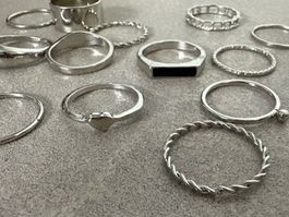 Set Ringe Silberfarben 13 Stck guter Zustand