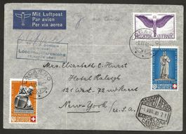 Flugpost Schweiz 1940 Locarno Lissabon New York Luftpost
