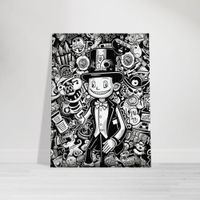 Black White Magic - Pop Art Leinwandbild 80x60 - Canvas