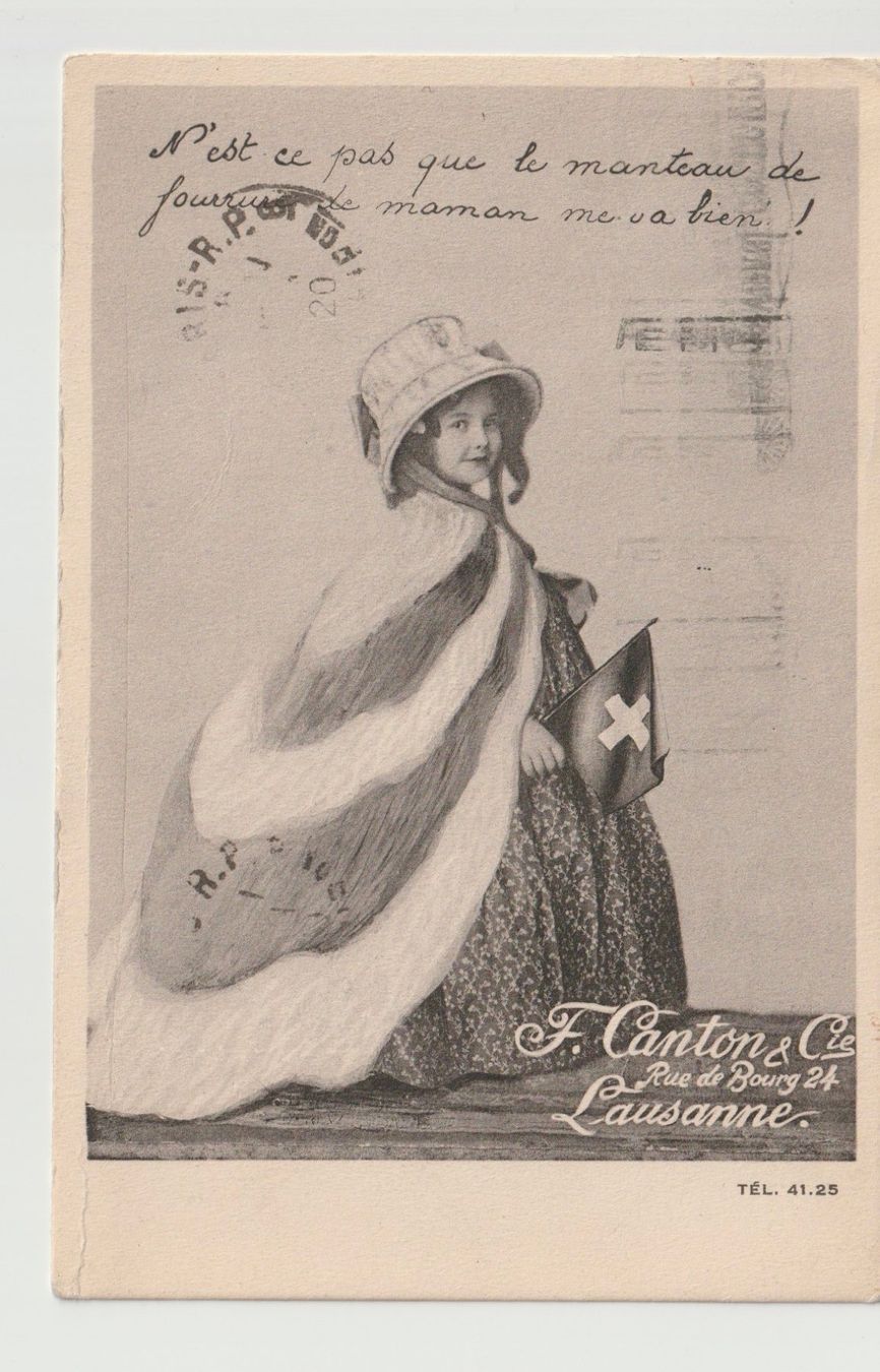 Cartes postales: F. Canton & Cie Fourrure - Lausanne – D'occasion à Lausanne par PL22neufx