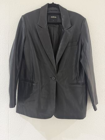 Zebra Blazer Lederoptik Gr. L – Schwarz