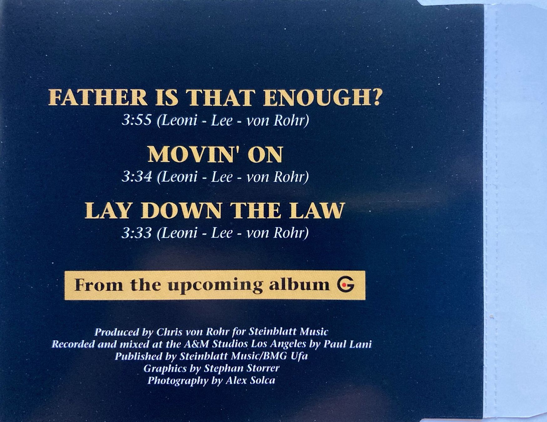 CD: GOTTHARD - FATHER IS THAT ENOUGH ? – Usato da Bottens venduto da hotter-than-hell 1