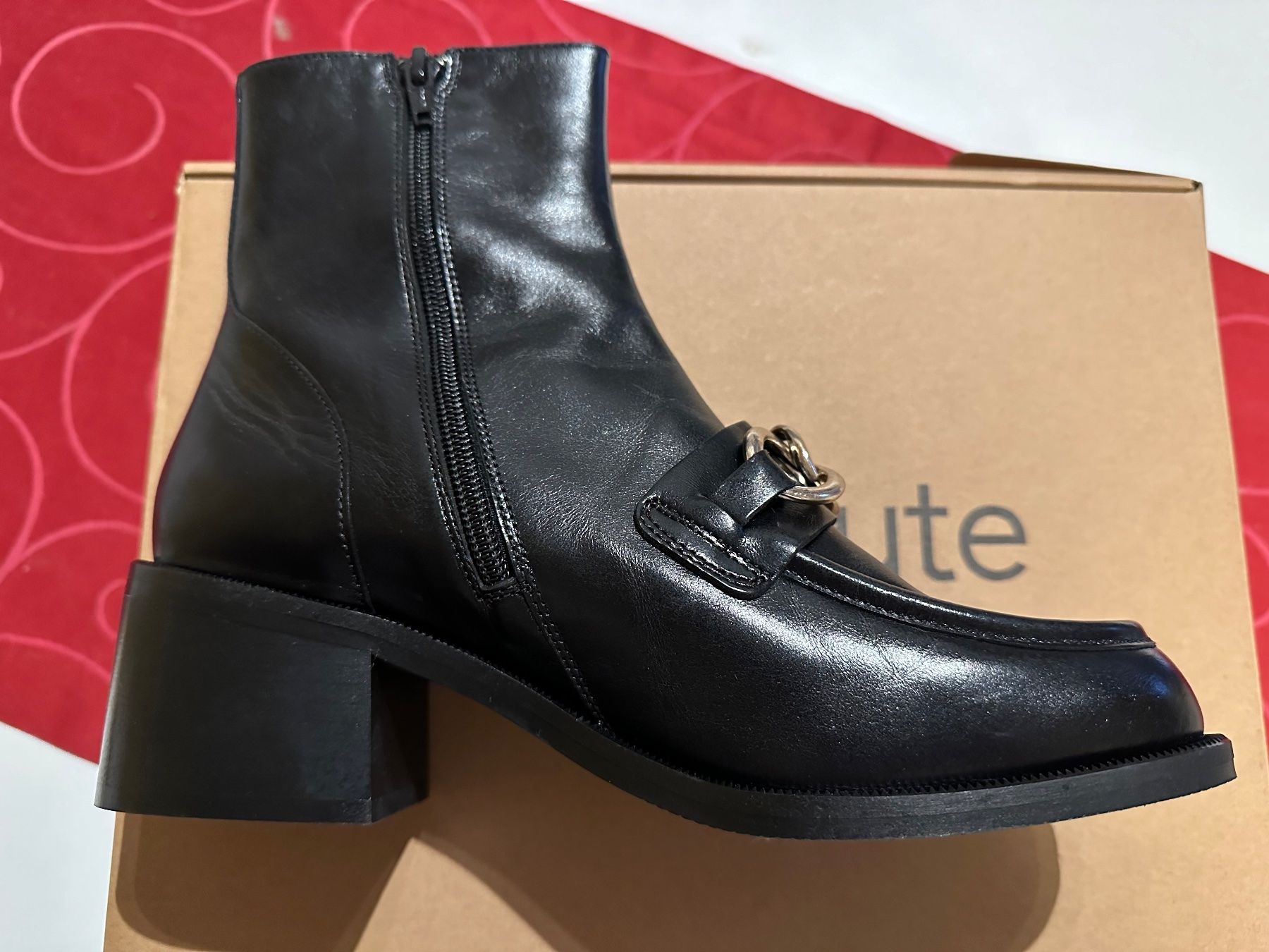 La Redoute Scarpe da donna: Bottines noires neuves en cuir p.39 – Nuovo e nell'imballaggio originale da Sion venduto da DayJenn 3