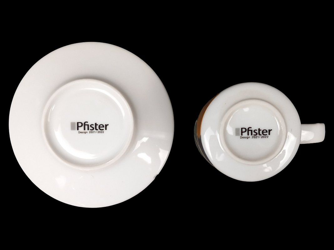 Pfister Tassen: PFISTER  Kaffeetasse mit Untertasse – Neu (gemäss Beschreibung) aus Hünenberg von Restwert_Zug 4