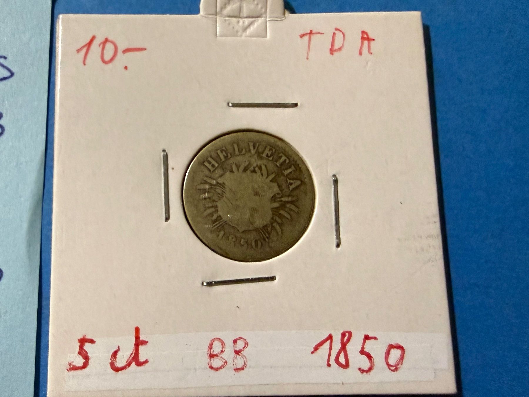 Alle Münzen: SUISSE : 5 CENTIMES 1850 BB – Gebraucht aus genève von GEnumist 1