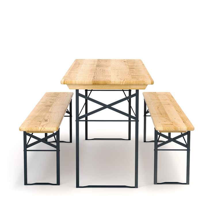 Ensemble table et bancs 177 x 46/23 cm 4