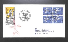 1961 Raketenpost BELLINZONA + Vignette "POSTA PER RAZZI"