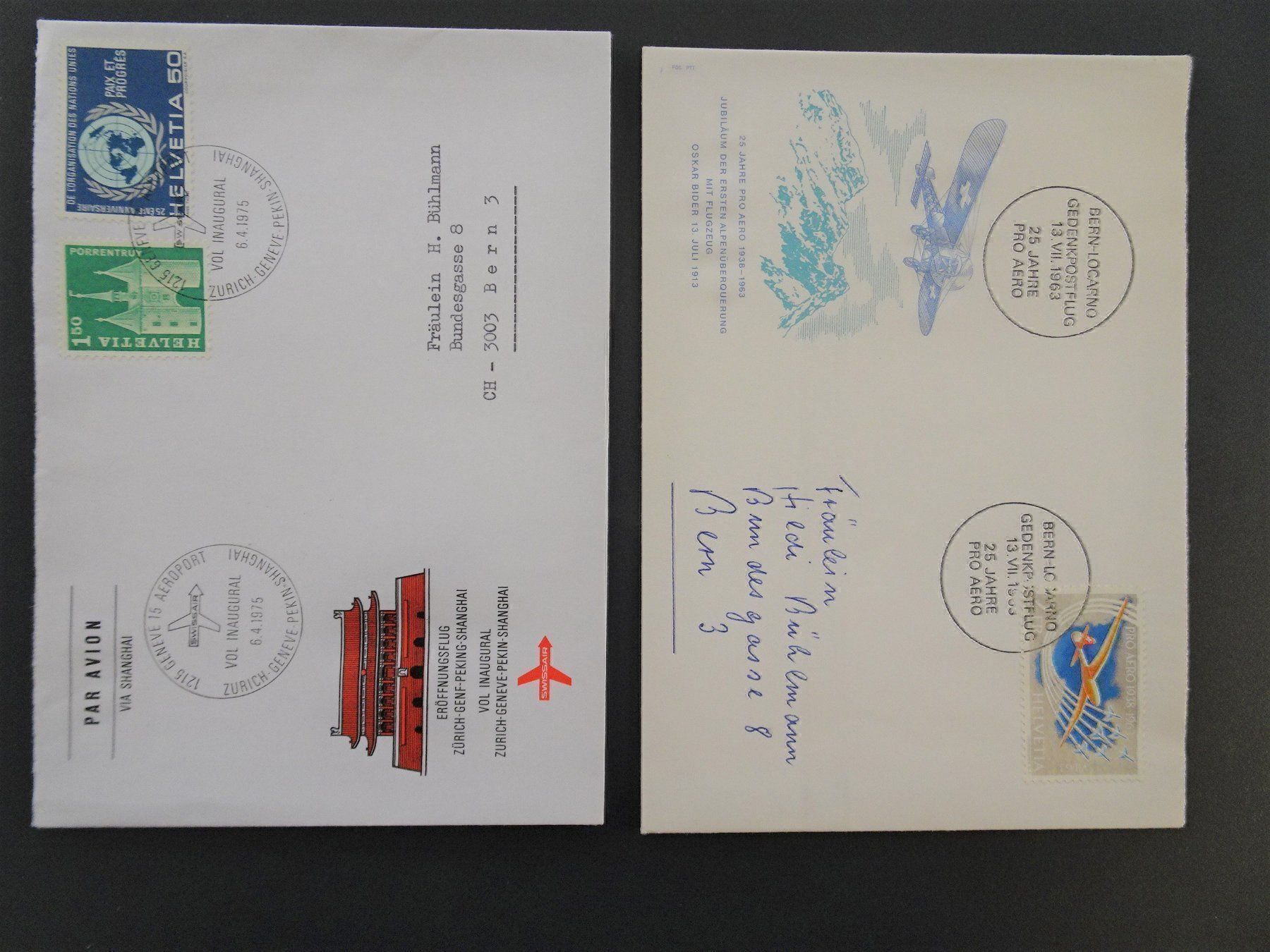 Tous les timbres: Eröffnungsflug 1975 – D'occasion à Aadorf par Chnorli-Furz