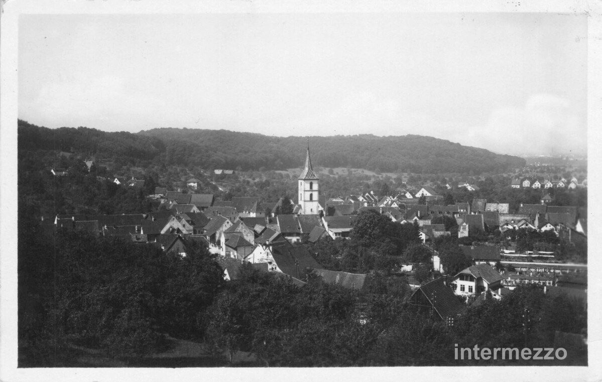 Cartoline postali: Muttenz BL // 1931 Dorfzentrum Kirche – Usato da Basel venduto da intermezzo12