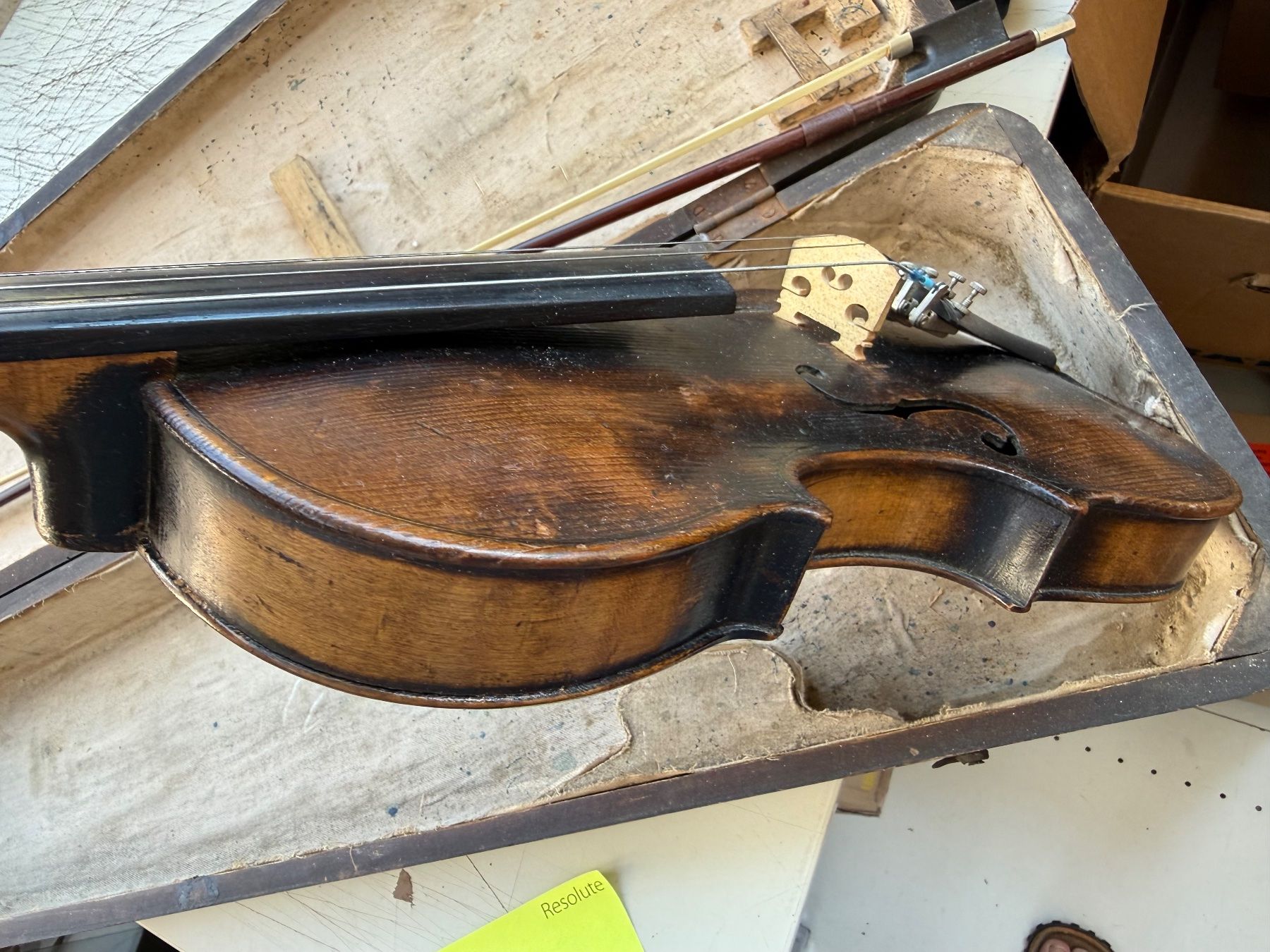 Strumenti musicali: (22) Antike Geige oder Violine mit Bogen Holzbox aus Räumung – Usato da Bern venduto da Jwpm66 2