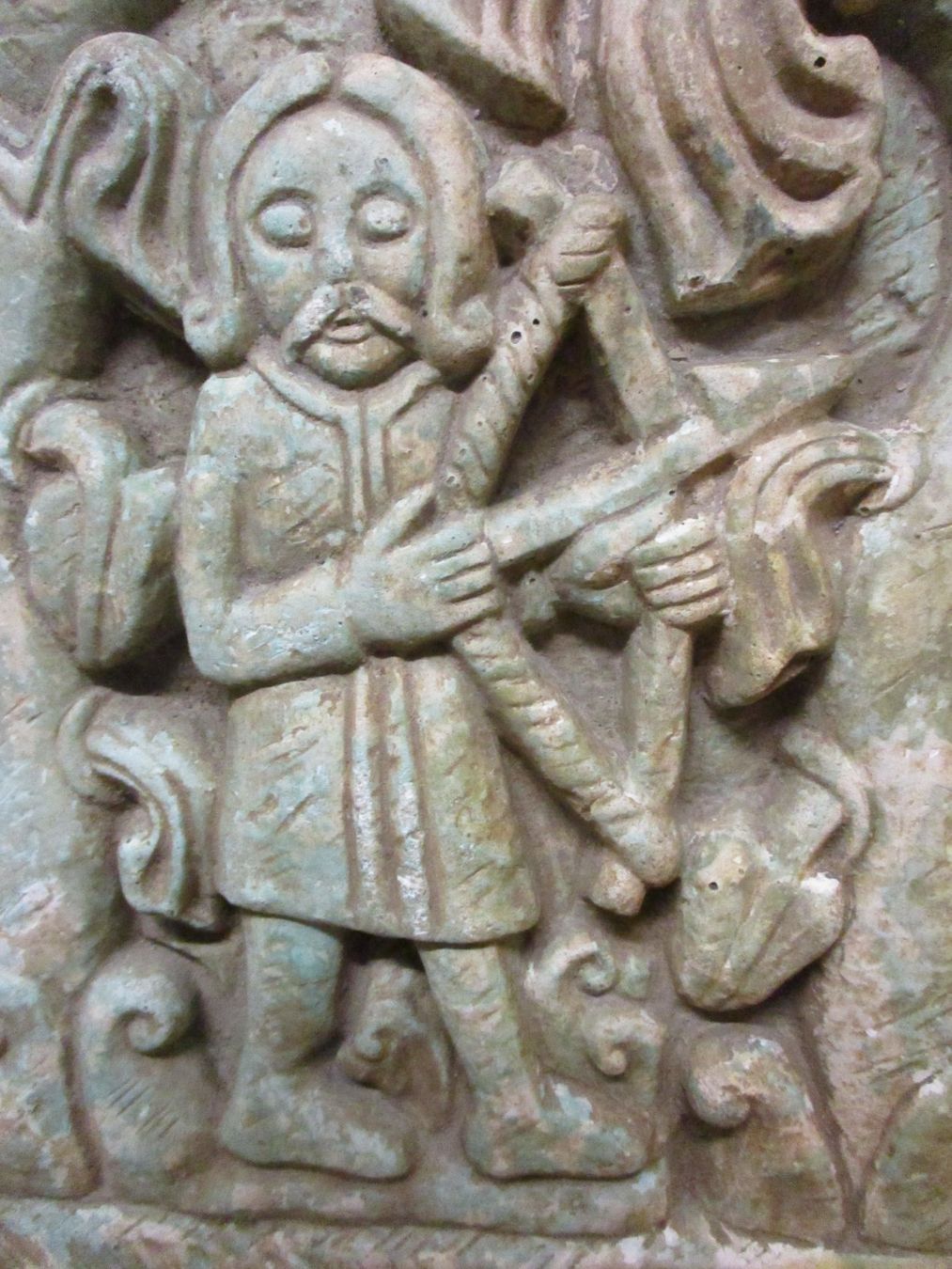 Sculture & Statue: Stein-Kunst Fragment mit Bogenschütze Mittelalter Bildhauer – Usato da Windisch venduto da Autogrammo 2