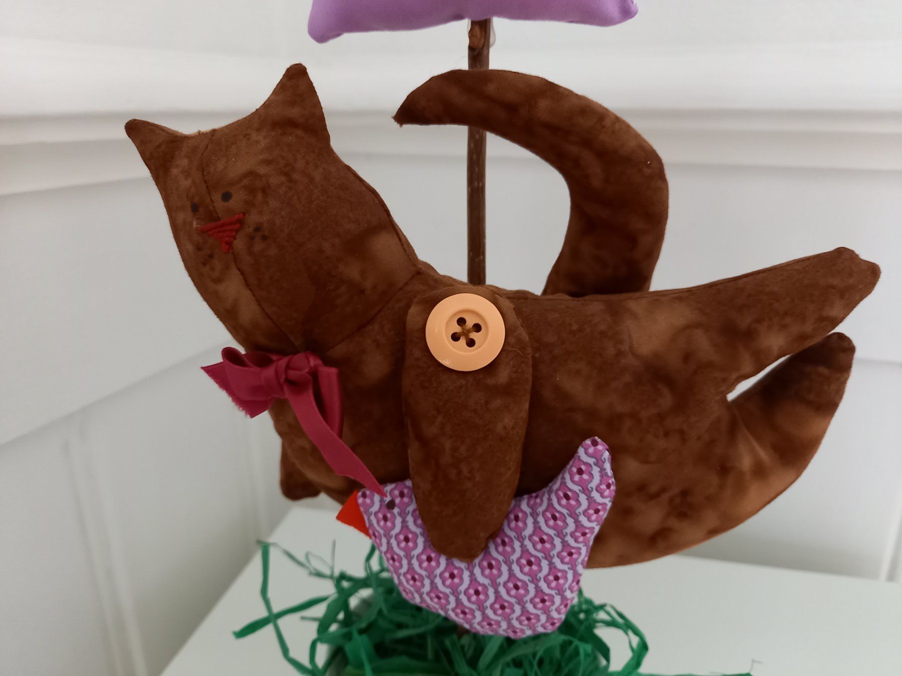 Figuren: Katze mit Vogel (selbstgenäht) – Neu (gemäss Beschreibung) aus St.Gallen von BySadie 2