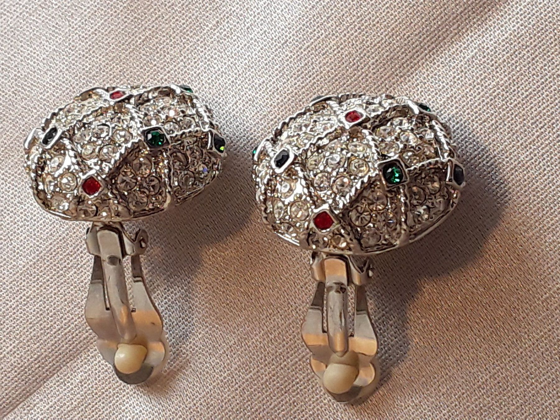 Orecchini pendenti & Orecchini a lobo: Vintage luxuriöse Strass Ohrclips 80er – Usato da Zürich venduto da helsan 1