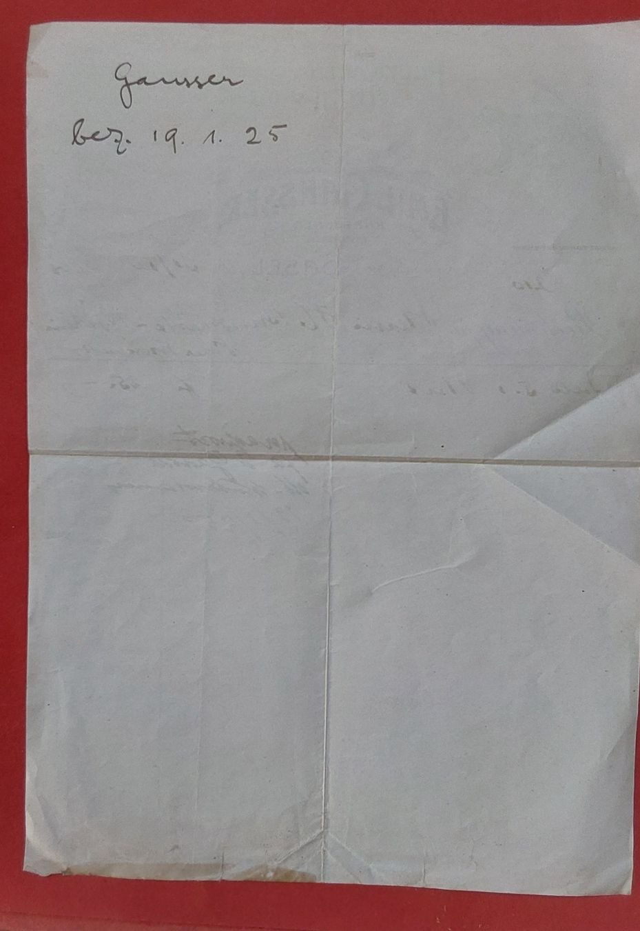 Documenti: Antike Rechnung Emil Gansser Basel 31.12.1924 Gepard – Usato da Windisch venduto da Benji026 3