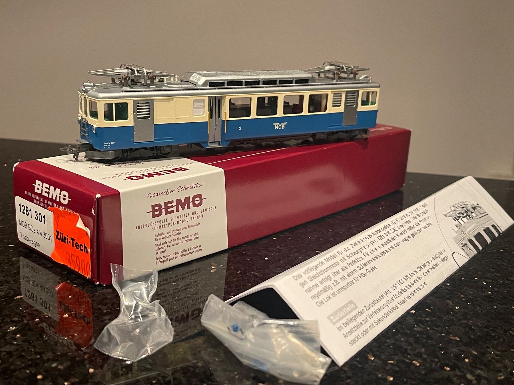 BEMO 1281 301 H0m: MOB BDe 4/4 3001 (Neu und originalverpackt) in