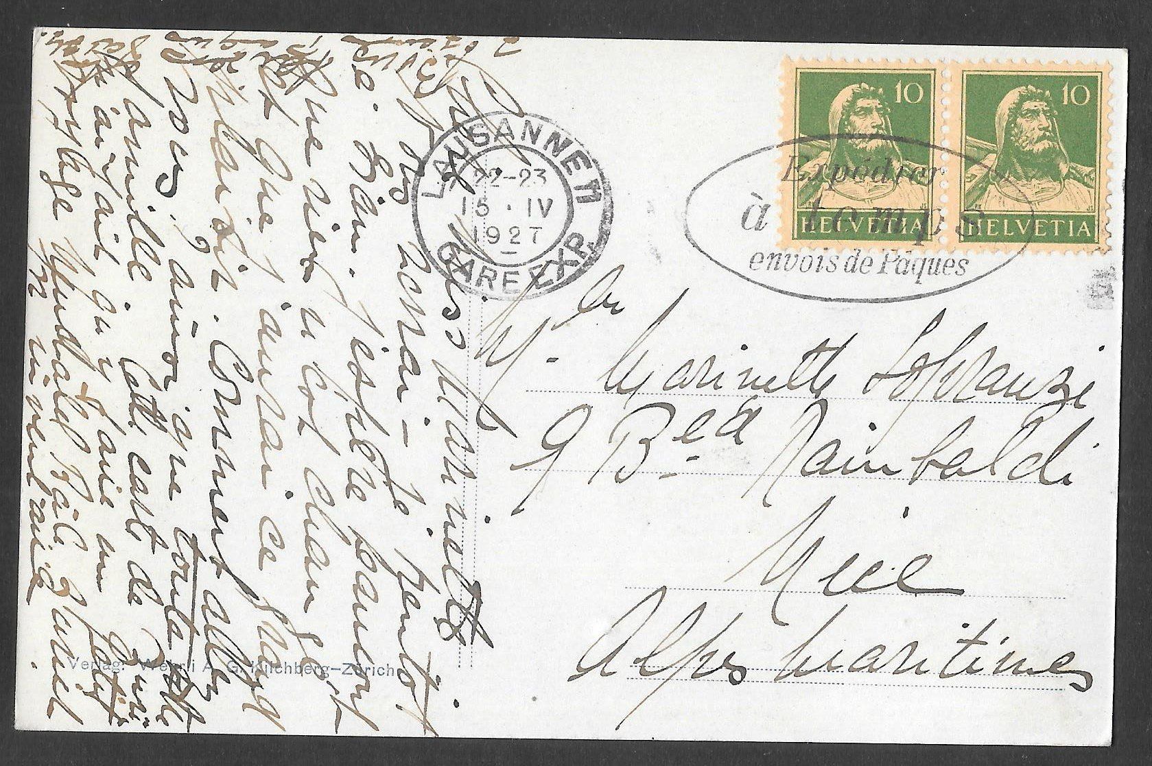 Cartoline postali: Zürich Bahnofplatz mit Trams und Kutschen – Usato da Olten venduto da clotaldi 1